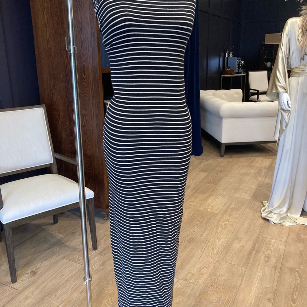 Striped Black and White Tube Dress